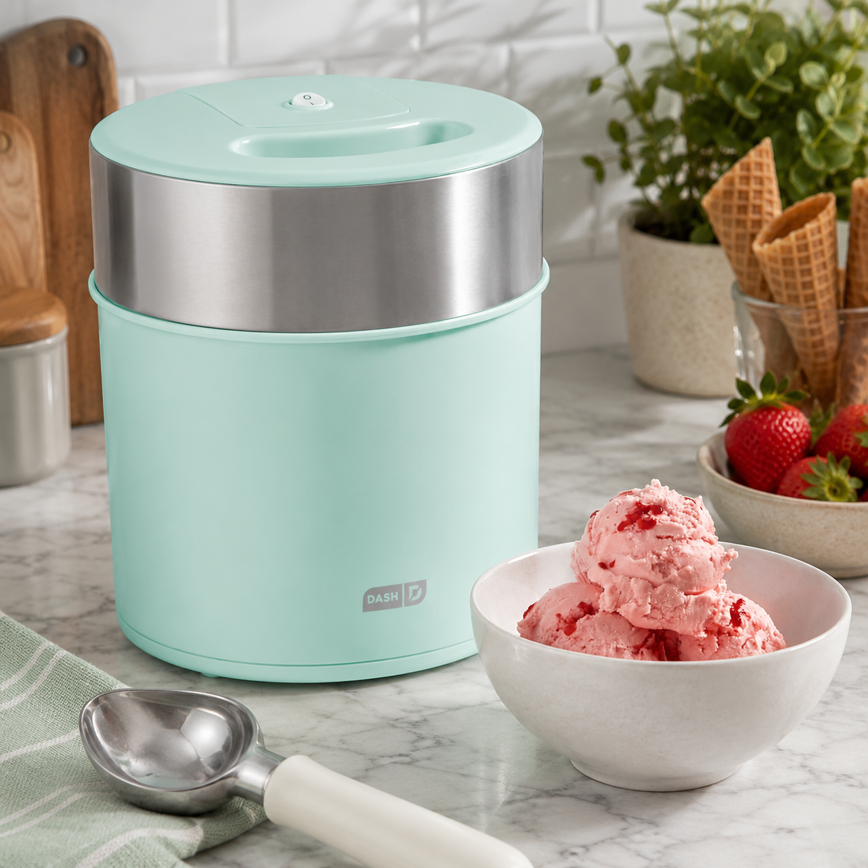 Gelatiera Elettrica per Dessert, Yogurt, Sorbetto e Gelato Fatto in Casa