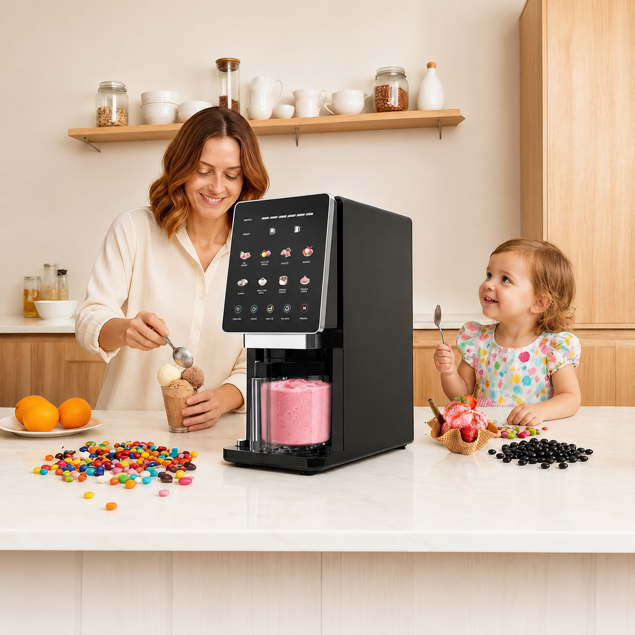 Gelatiera con Raffreddamento Automatico per Dessert Congelati Domestici