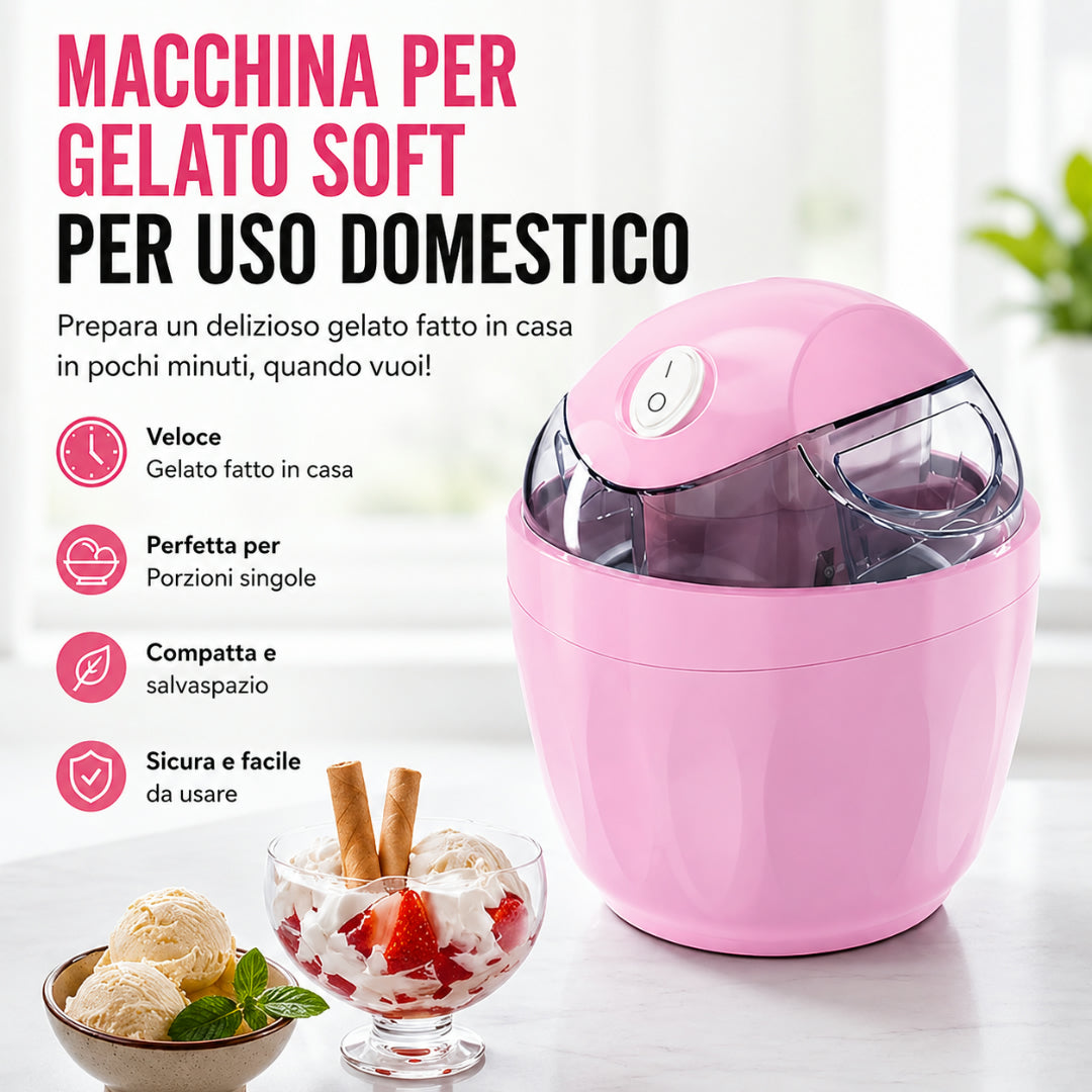 ICe Cream Maker Cooling Compact Home Dessert Gelato Maker 