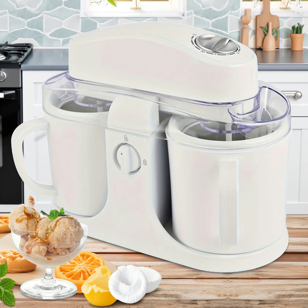 Ice Cream Maker Cooling Cold Desserts Double Containers