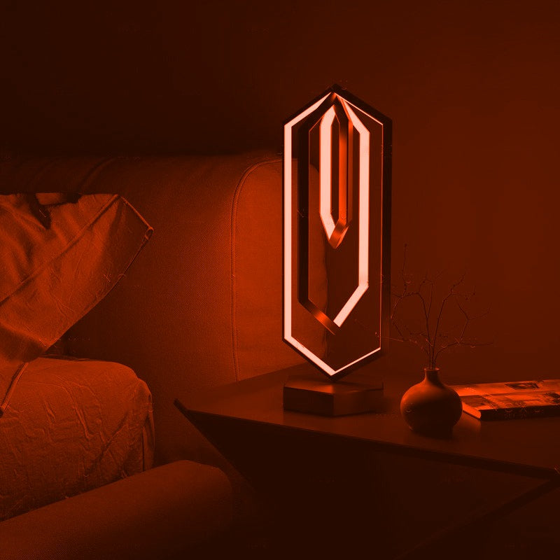 Lampada da tavolo geometrica con illuminazione LED intelligente