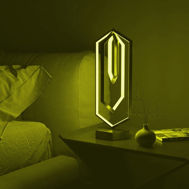 Lampada da tavolo geometrica con illuminazione LED intelligente