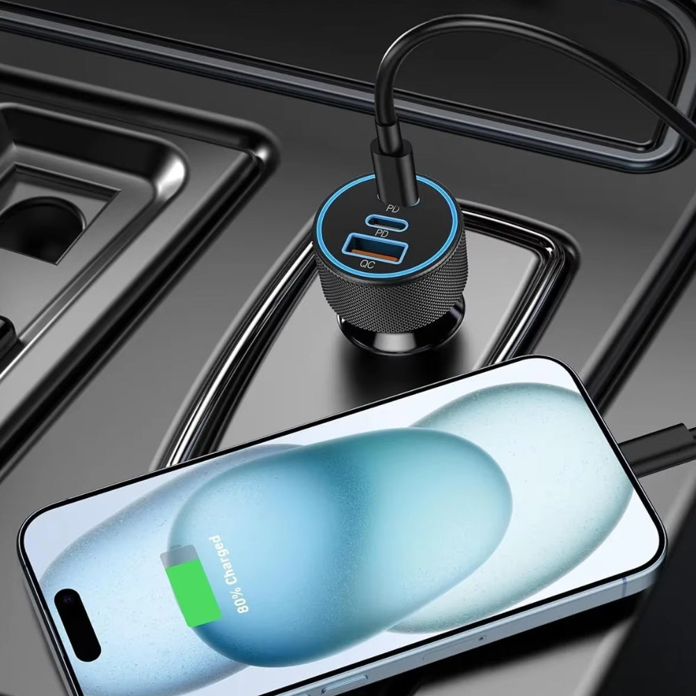 Caricatore Auto USB Ricarica Veloce Adattatore Per Smartphone