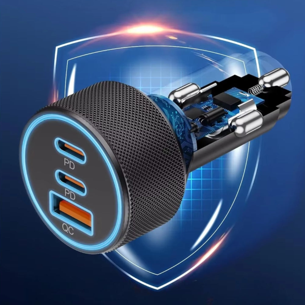 Caricatore Auto USB Ricarica Veloce Adattatore Per Smartphone
