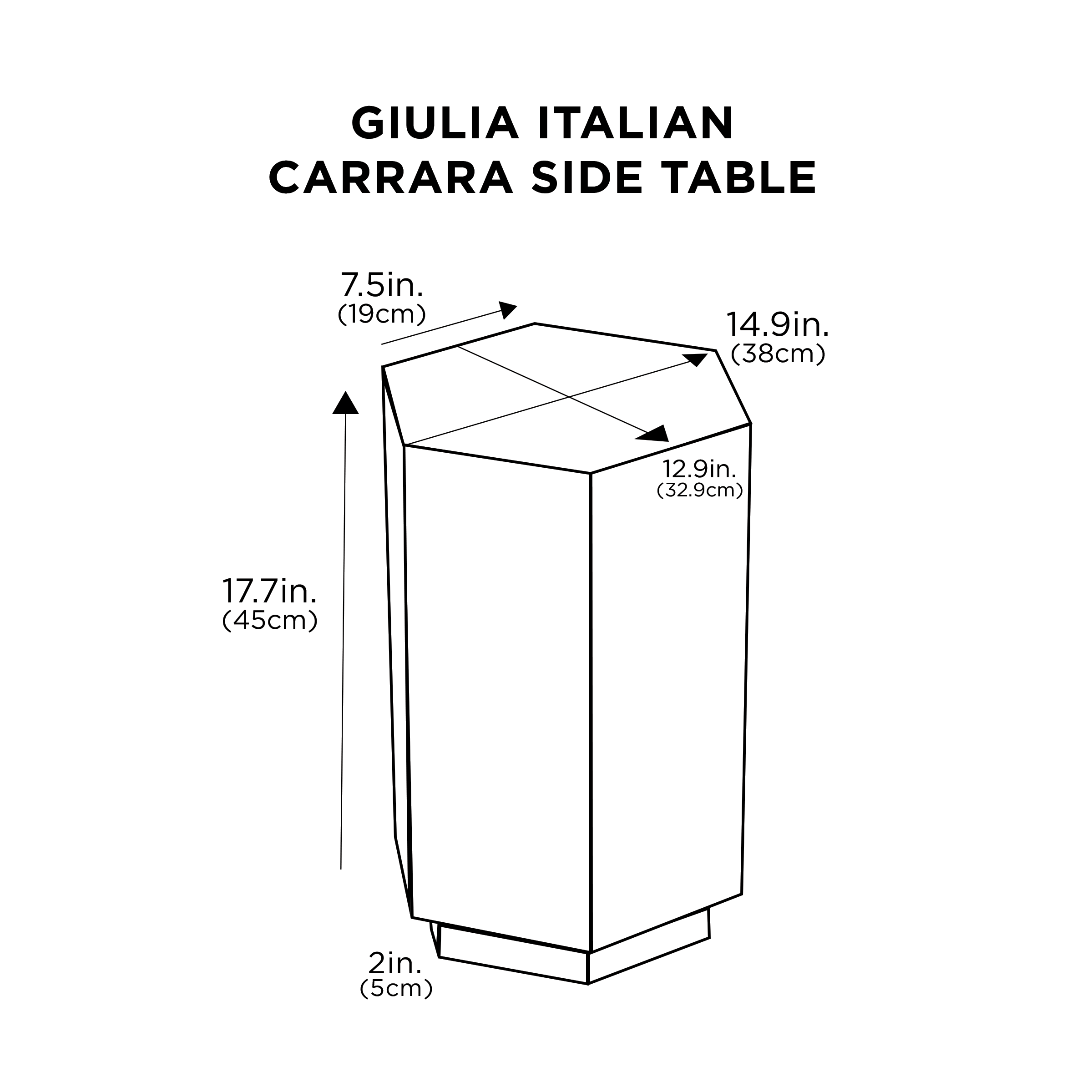 Giulia Tavolino Laterale Italiano Carrara