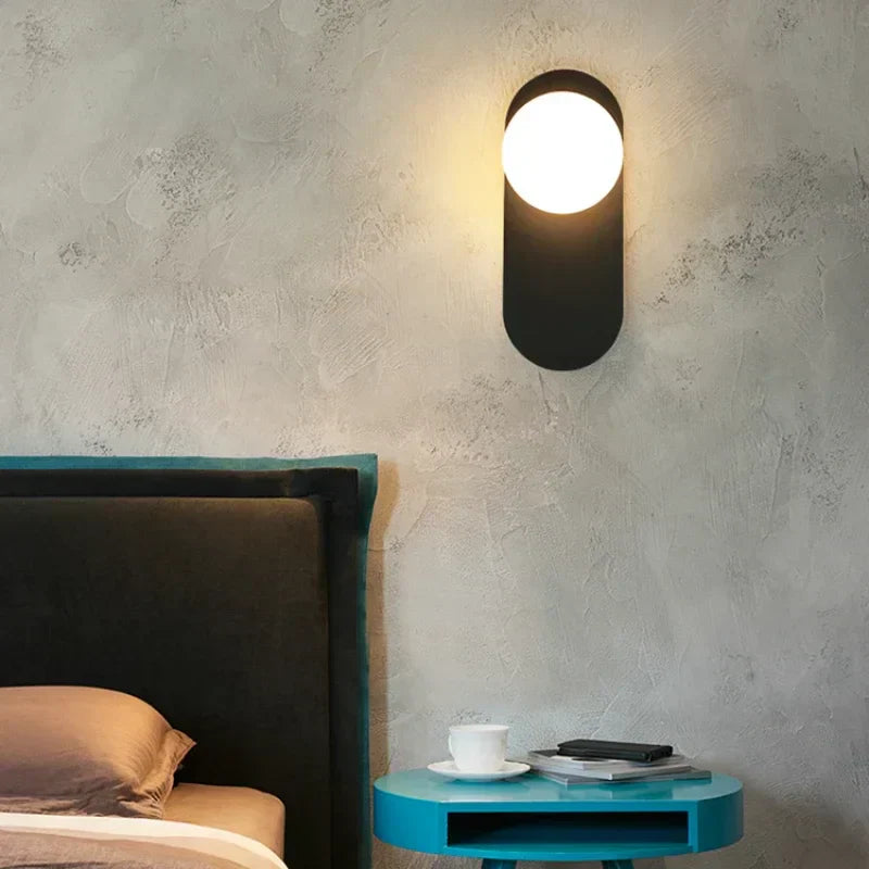 GlowSphere - Modern LED Wall Lamp with Glass Globe for Living Room and Hallway