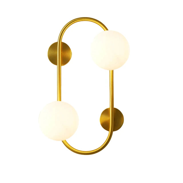 LuminoSphere - Candeeiro de Parede Moderno em Latão com Esferas de Vidro
