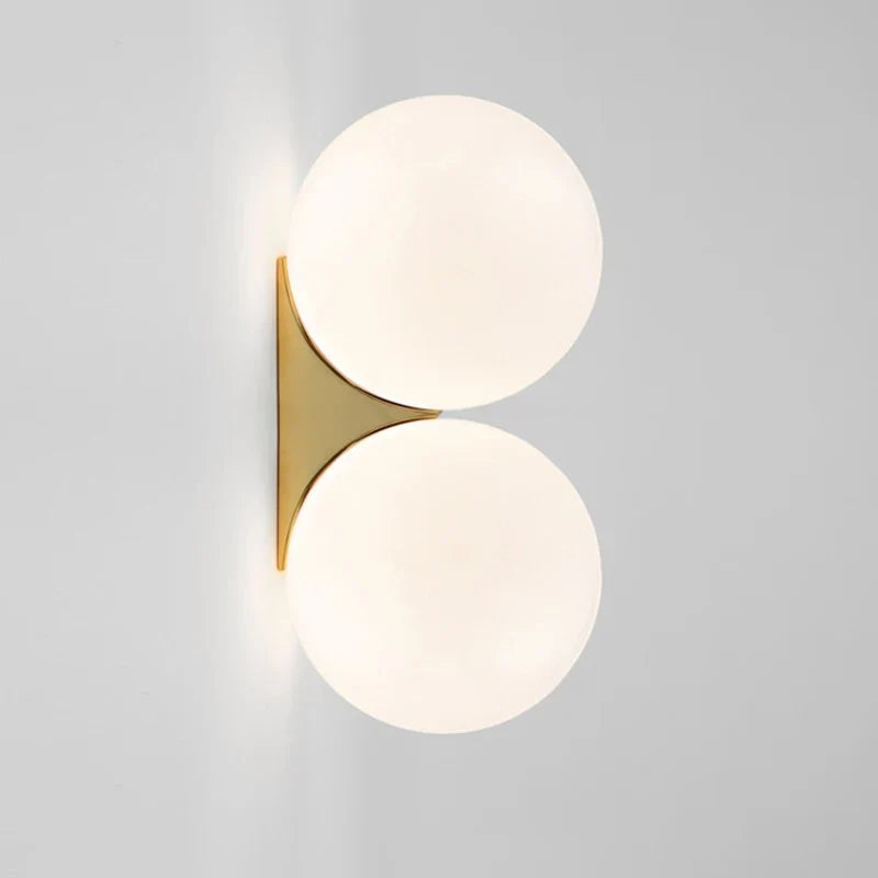 Wall Lights Modern Gold Glass Double Sconce