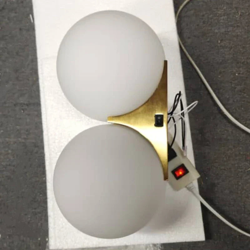 Wall Lights Modern Gold Glass Double Sconce