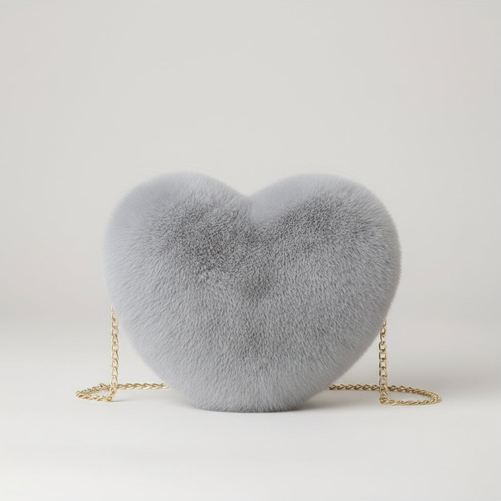 Fluffy Heart Shaped Handbag Shoulder Strap
