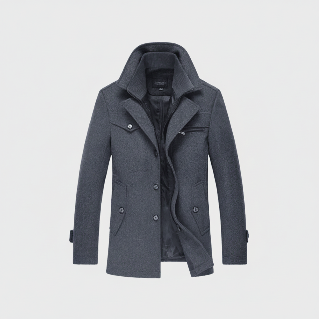 Men's Classic Wool Peacoat Winter Autumn