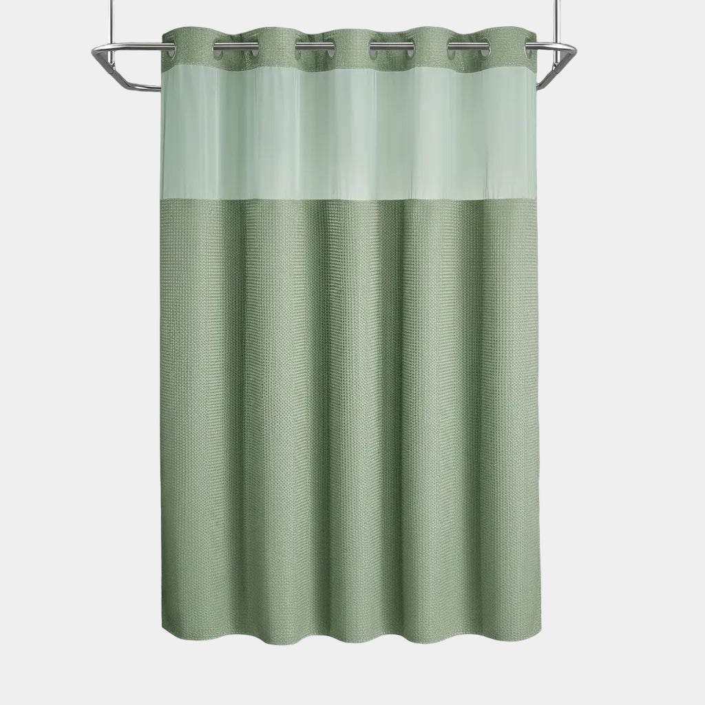 Cortina de ducha sin ganchos forro impermeable ventana de privacidad