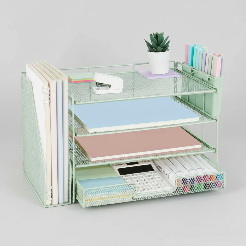 Desk Organizer Adjustable Drawer Vertical File Holder Office Storage
