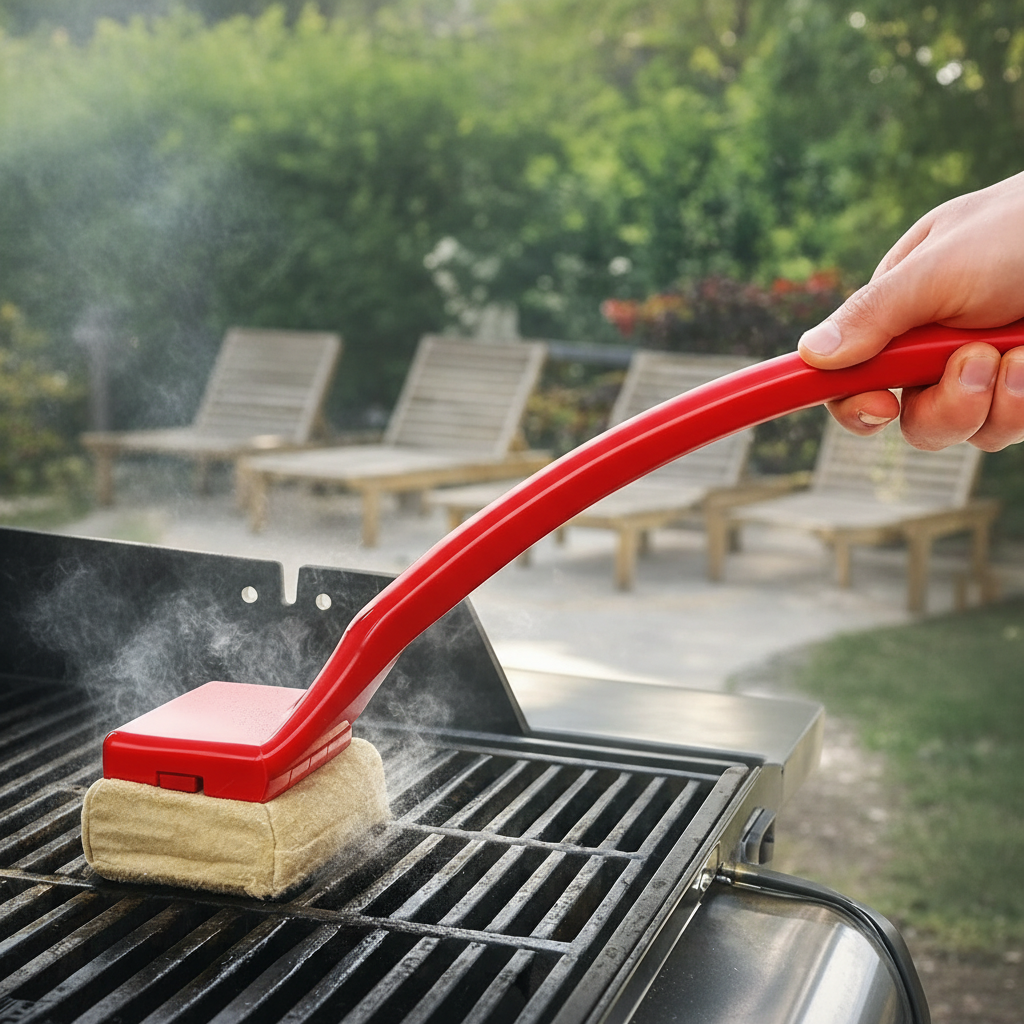Spazzola Griglia Pulizia Vapore Manico Lungo Griglie Barbecue