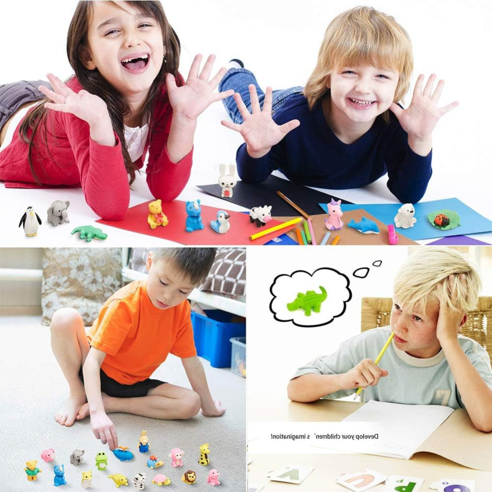 Set di giocattoli in gomma con figure di animali per bambini, regalo da distribuire a scuola