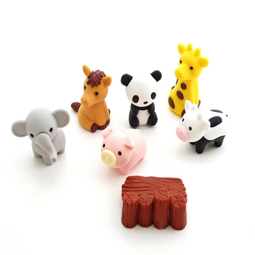 Set di giocattoli in gomma con figure di animali per bambini, regalo da distribuire a scuola