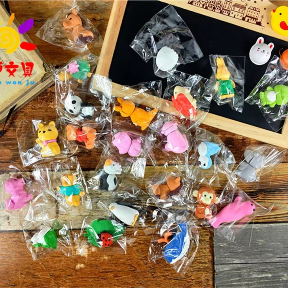 Set di giocattoli in gomma con figure di animali per bambini, regalo da distribuire a scuola