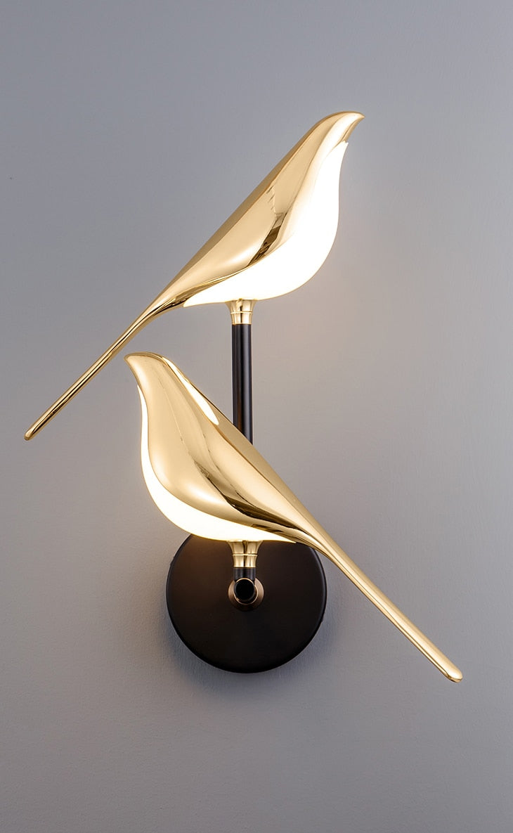 VogelLicht - Lampada da parete LED per uccelli scandinava