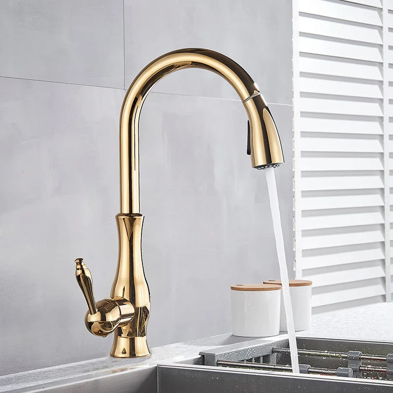 GoldFlow – Golden Kitchen Mixer Tap