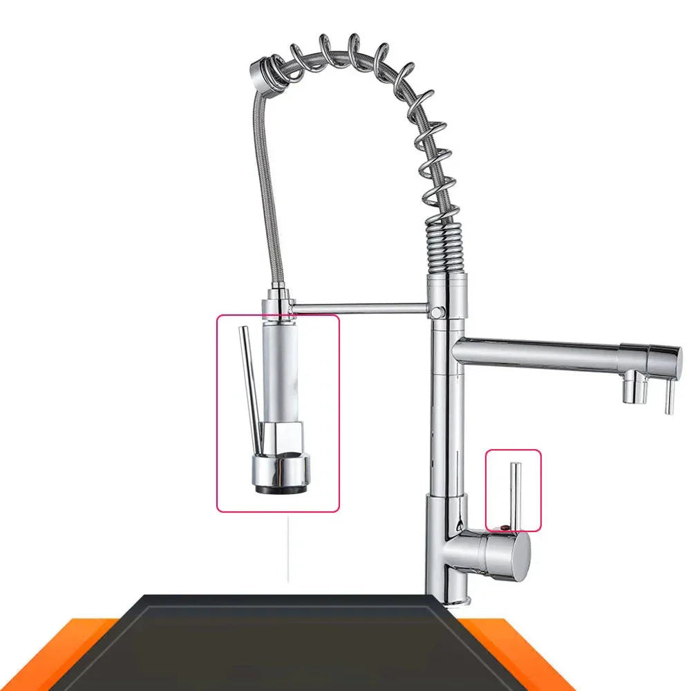 AquaFlex – Retractable Kitchen Faucet with Double Spouts