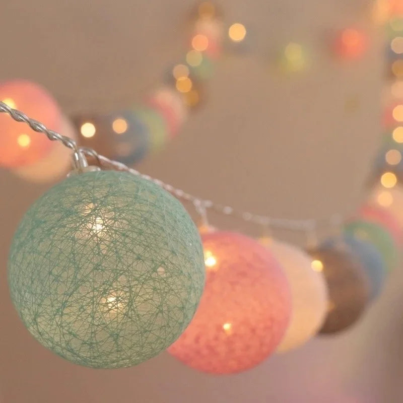 GlobeGlow - Lanterna a filo di cotone LED