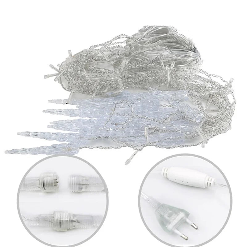 CrystalGlow - LED Lighting Curtain for Outdoor Use