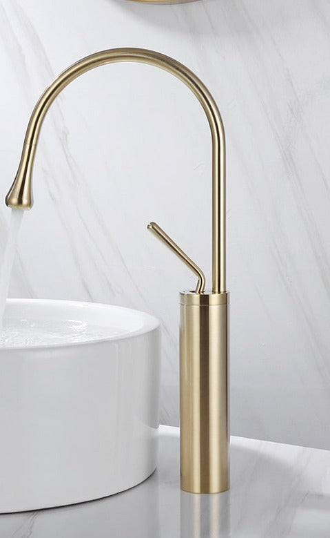 Torneira de Lavatório Estilo Gotas para Casa de Banho Giratória Torneira de Cascata