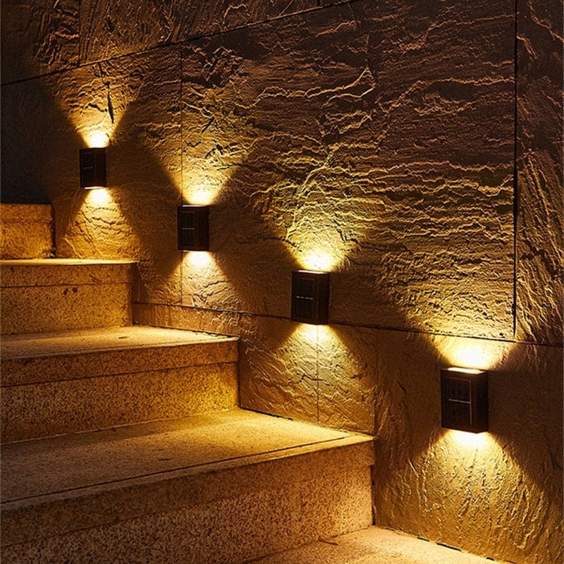 SolarLume - Lampada da parete solare resistente alle intemperie per esterni con illuminazione LED a basso consumo energetico