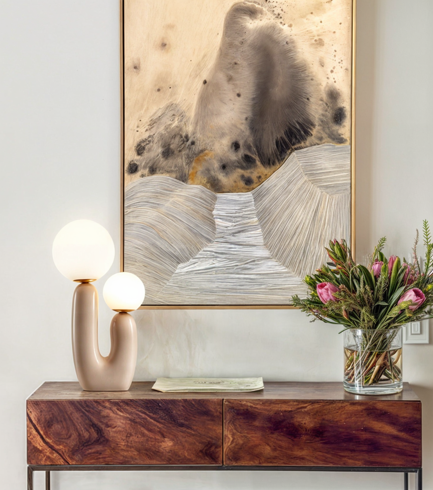 Candeeiro Athenea - Candeeiro de Mesa Minimalista em Resina