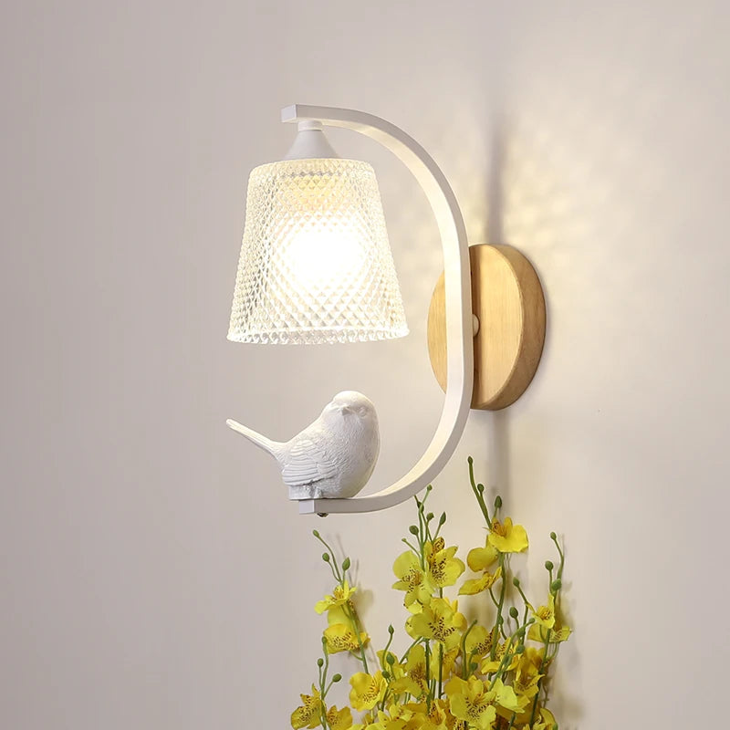 NordicBird - Candeeiro de Parede Moderno com Desenho de Pássaro para Quarto e Sala de Estar