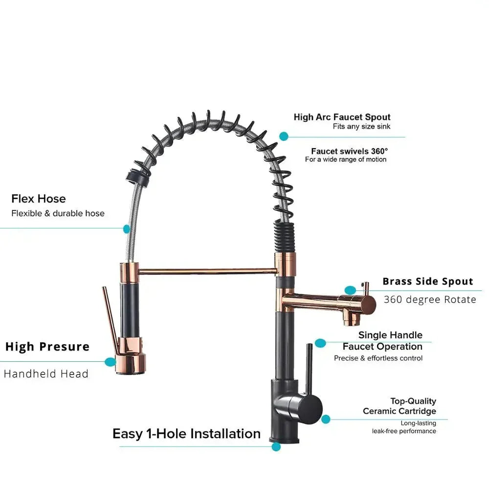 AquaFlex – Retractable Kitchen Faucet with Double Spouts