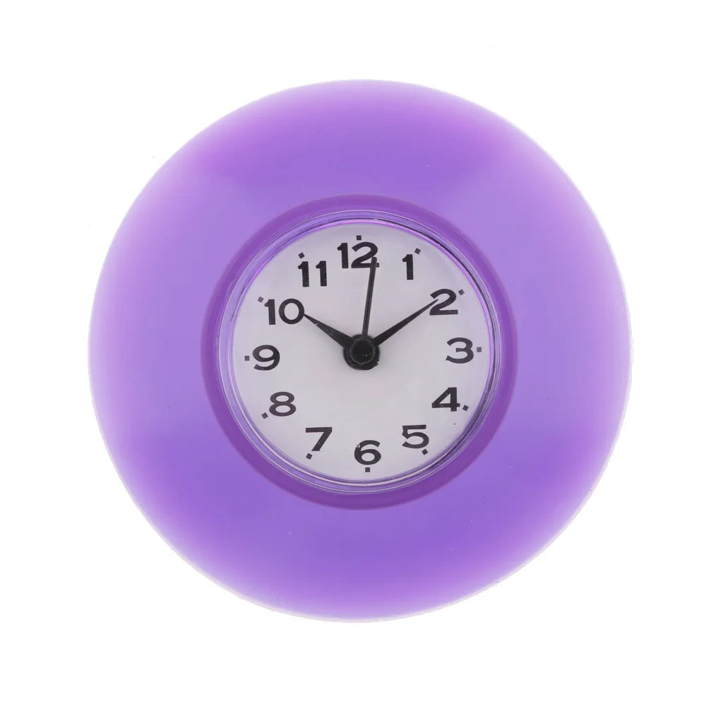Reloj impermeable mini con ventosa para baño y cocina