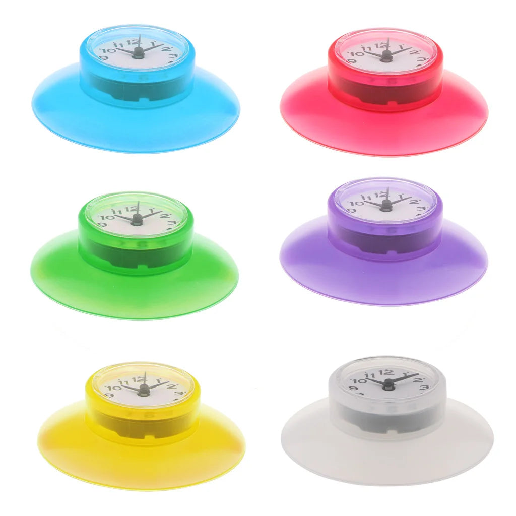 Reloj impermeable mini con ventosa para baño y cocina