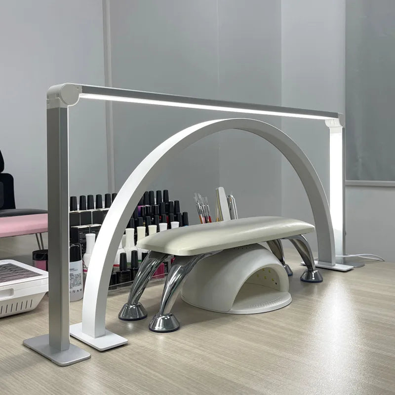 LunaGlow – Lámpara de mesa LED media luna para escritorio e iluminación de estudio de uñas