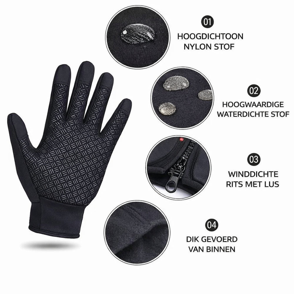 Gloves Winter Thermal Touchscreen Zip Cuff Outdoor