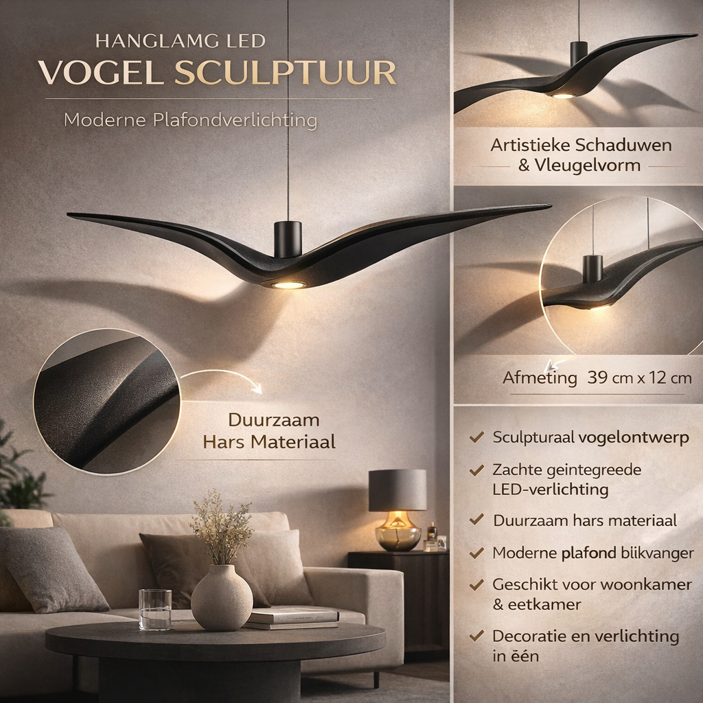 Lampadario LED Moderno Forma Uccello Resina Design