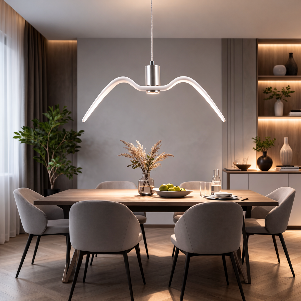 Lampadario LED Moderno Forma Uccello Resina Design