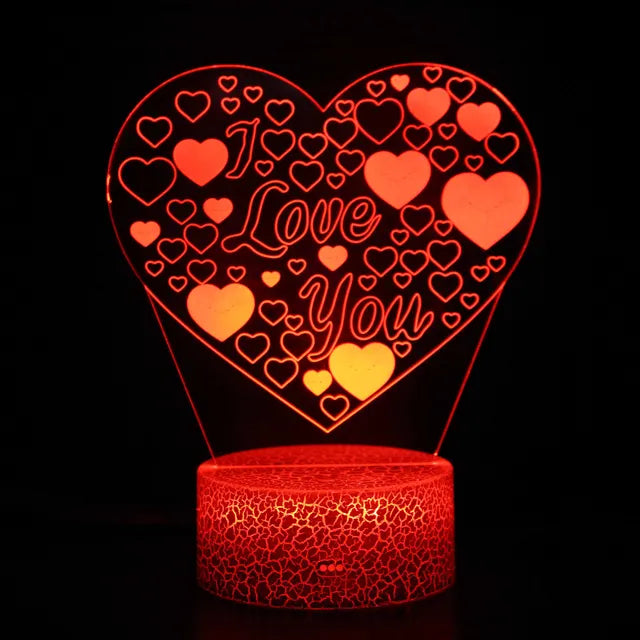 LoveGlow - Romantic LED Heart Night Light with Color Change and Remote Control