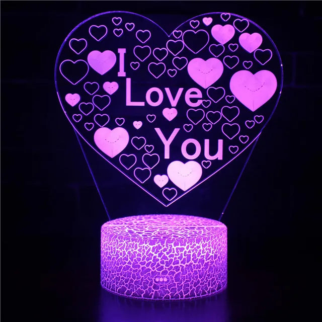 LoveGlow - Romantic LED Heart Night Light with Color Change and Remote Control