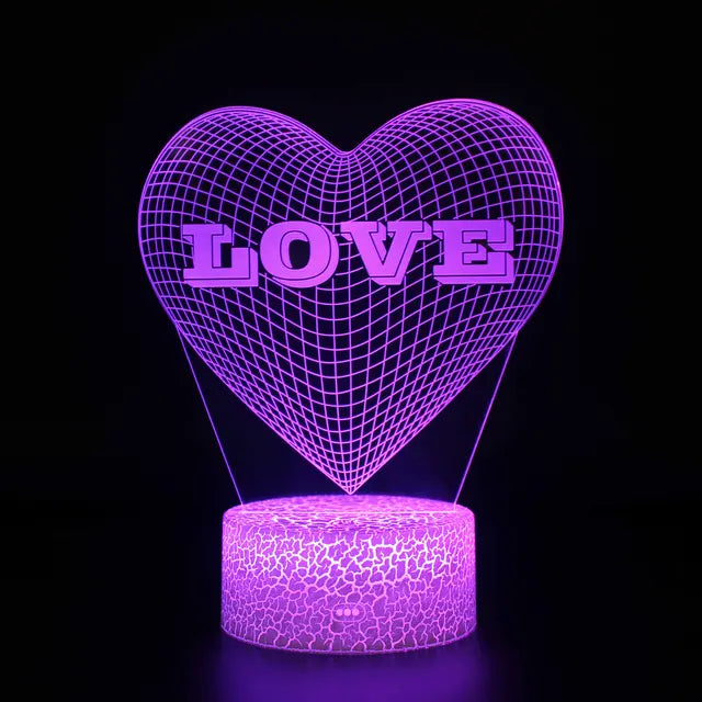 LoveGlow - Romantic LED Heart Night Light with Color Change and Remote Control