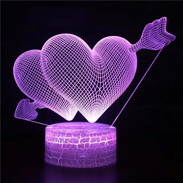 LoveGlow - Lampada Notturna a Forma di Cuore LED Romantica con Cambio Colore e Telecomando
