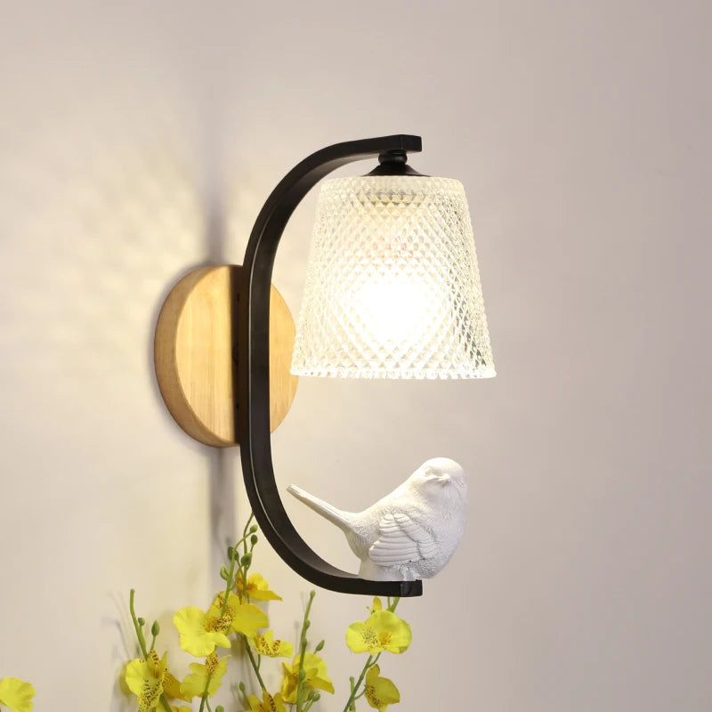 NordicBird - Candeeiro de Parede Moderno com Desenho de Pássaro para Quarto e Sala de Estar