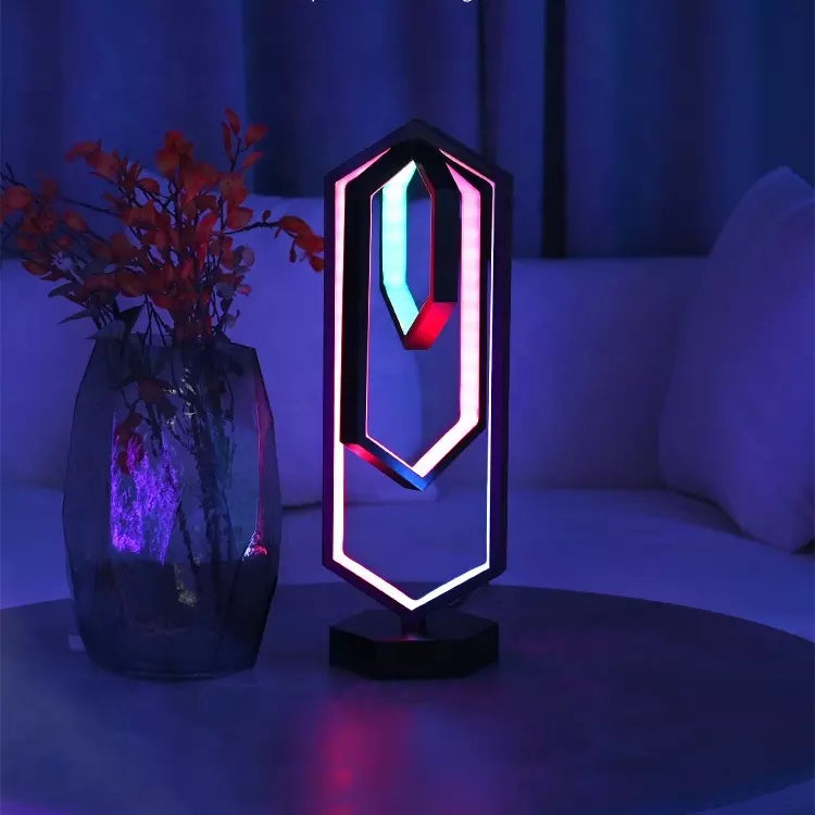 Lampada da tavolo geometrica con illuminazione LED intelligente