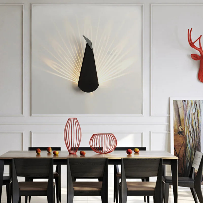ElegantLicht - Candeeiro de Parede Pavão Moderno LED