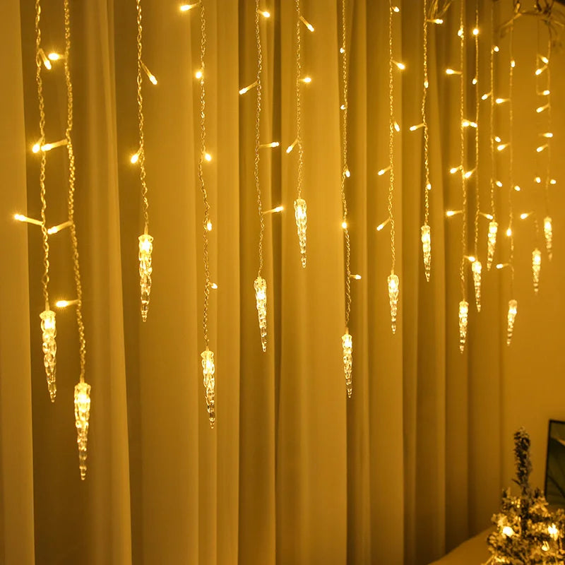 CrystalGlow - Cortina de Iluminação LED para Exterior