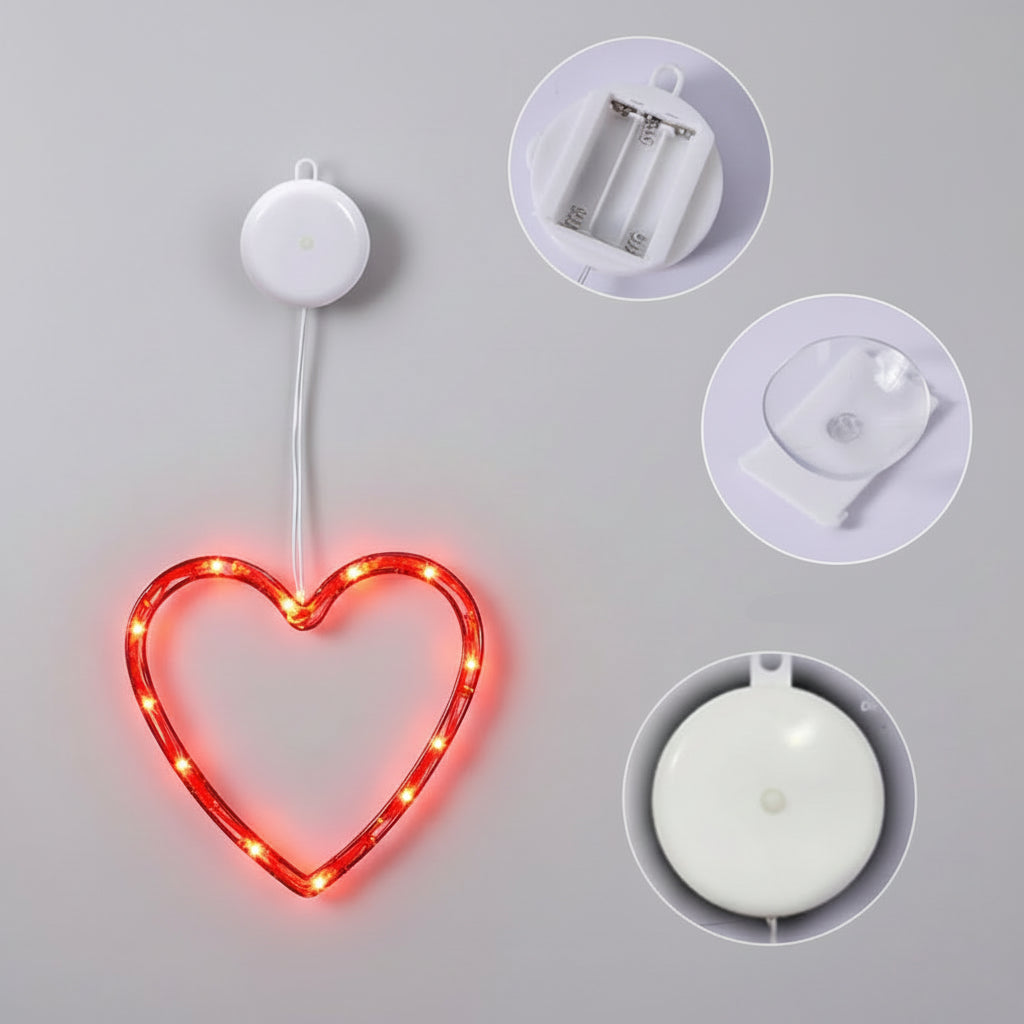 LED Valentijnsverlichting Hartvorm Ramen Deuren