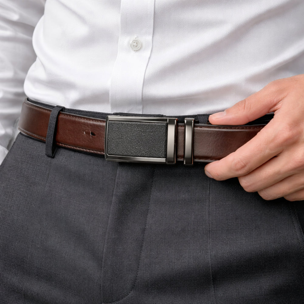 Cintura Uomo Automatica Regolabile Fibbia Senza Fori