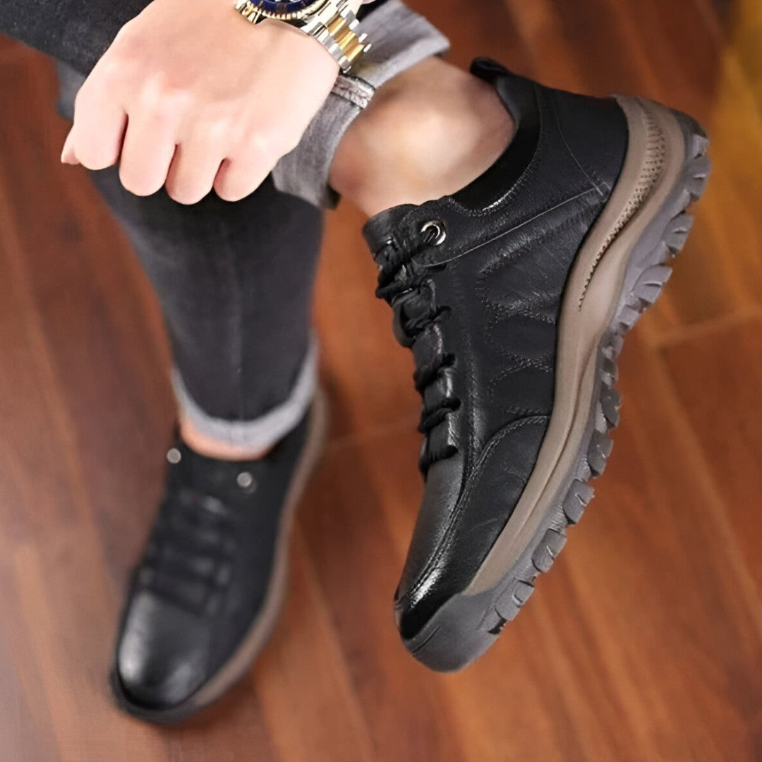 Scarpe Uomo Pelle Impermeabili Stringate Casual
