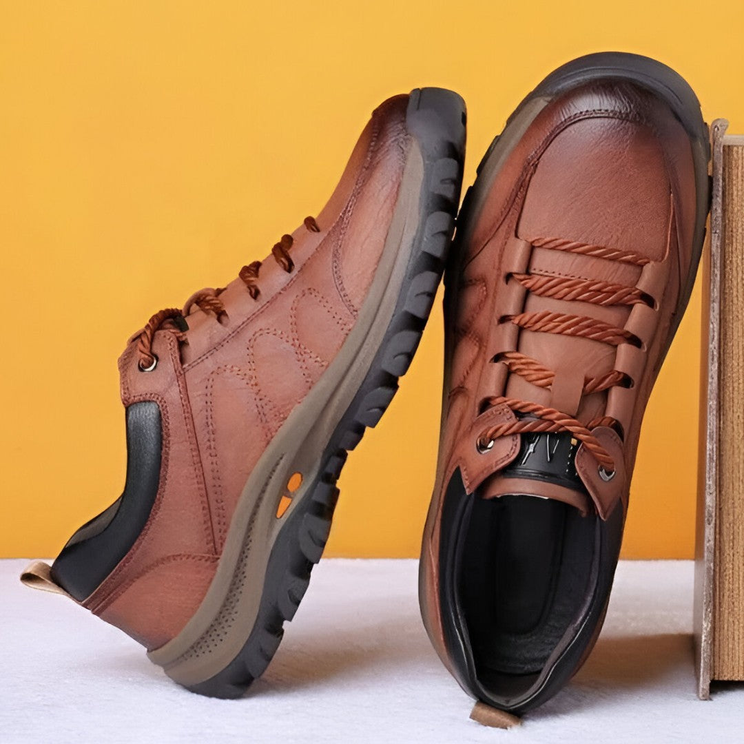 Scarpe Uomo Pelle Impermeabili Stringate Casual