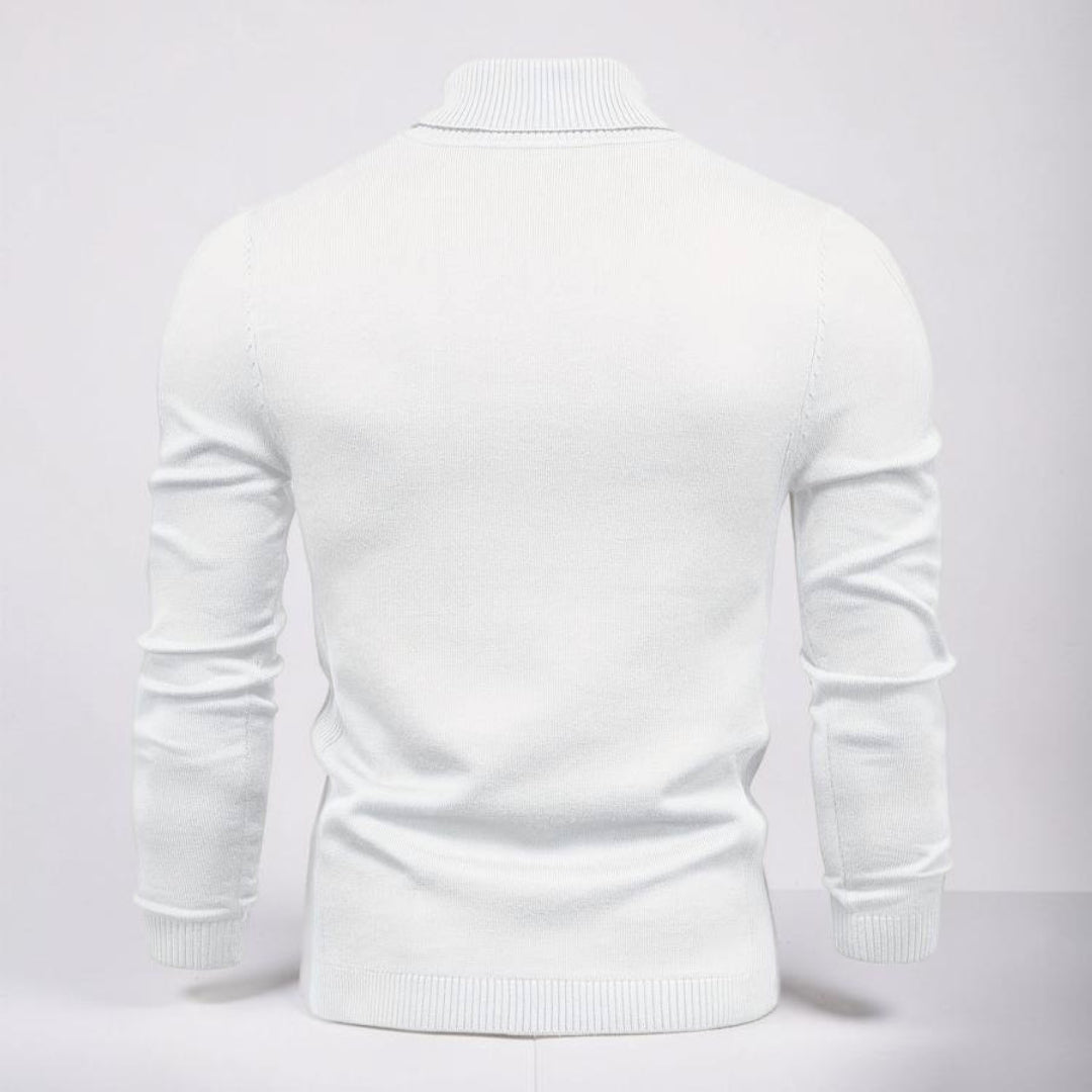 Maglione Uomo Collo Alto Slim Fit Manica Lunga Casual
